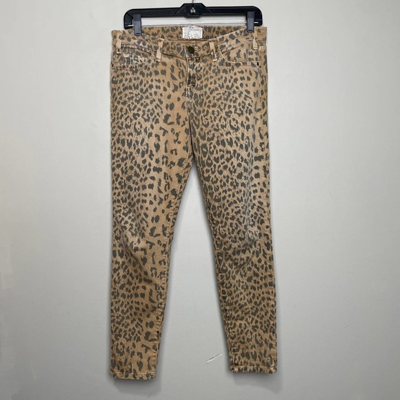 Current/Elliott Denim - Current/Elliot Stiletto Camel Leopard Skinny Jeans Printed 29